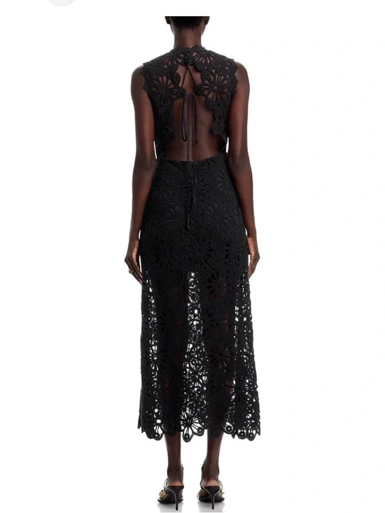 Aqua black Crochet Maxi Dress - Picture 3 of 6